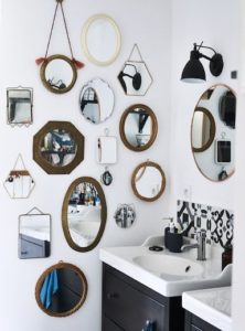 Hang vintage mirrors to add personality